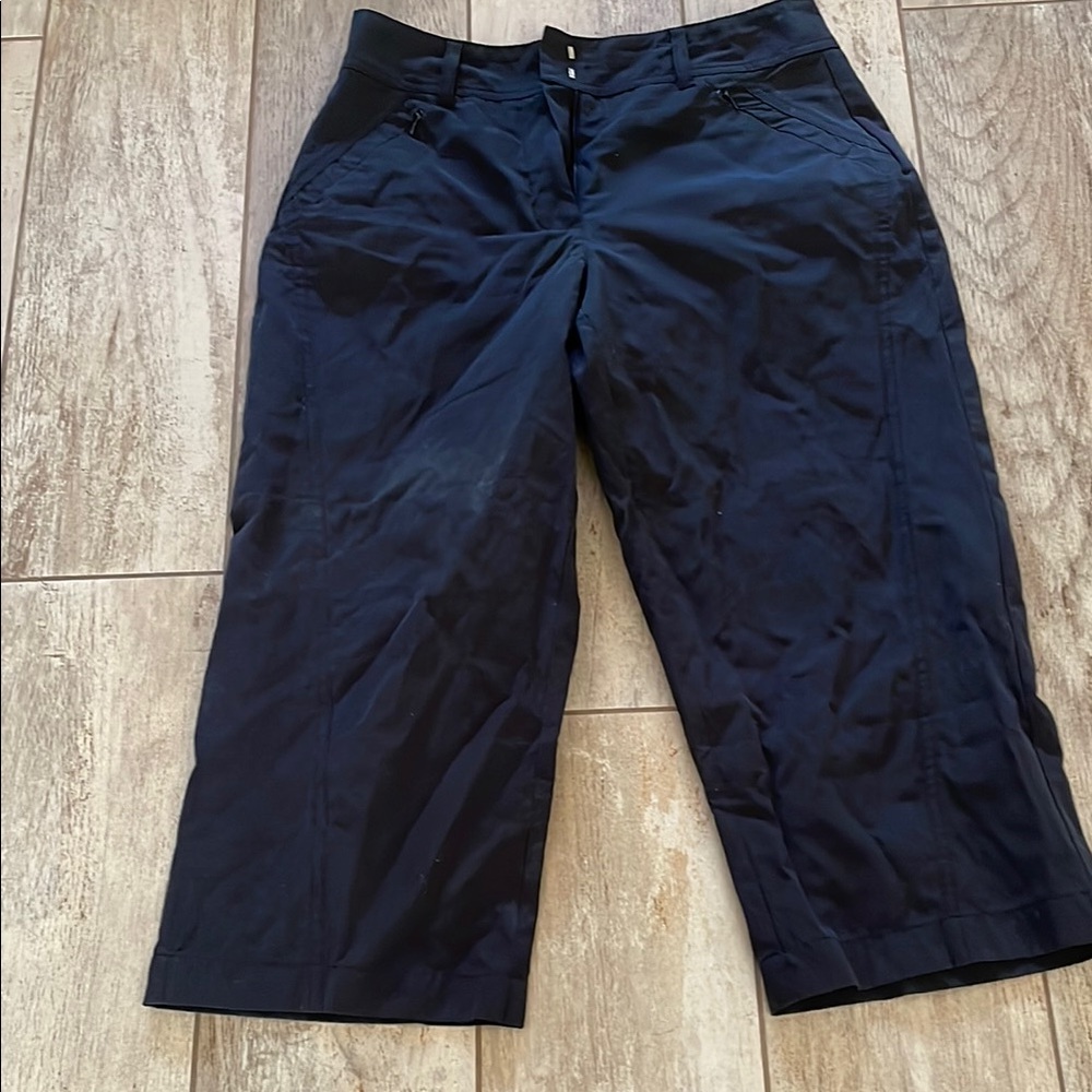 Sleek Black Ankle Cropped Pants with Flat Front